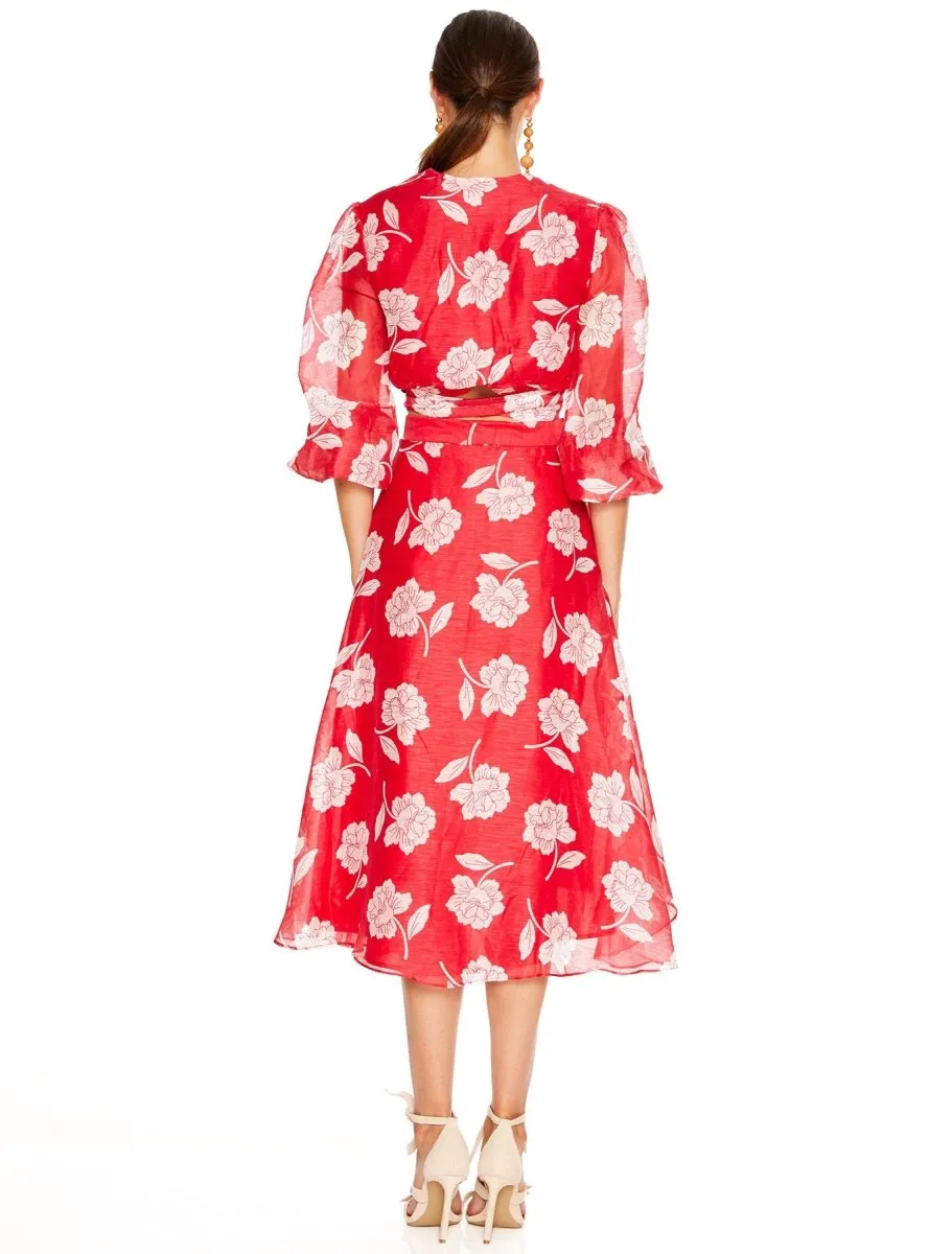 WILD POPPY MIDI SKIRT