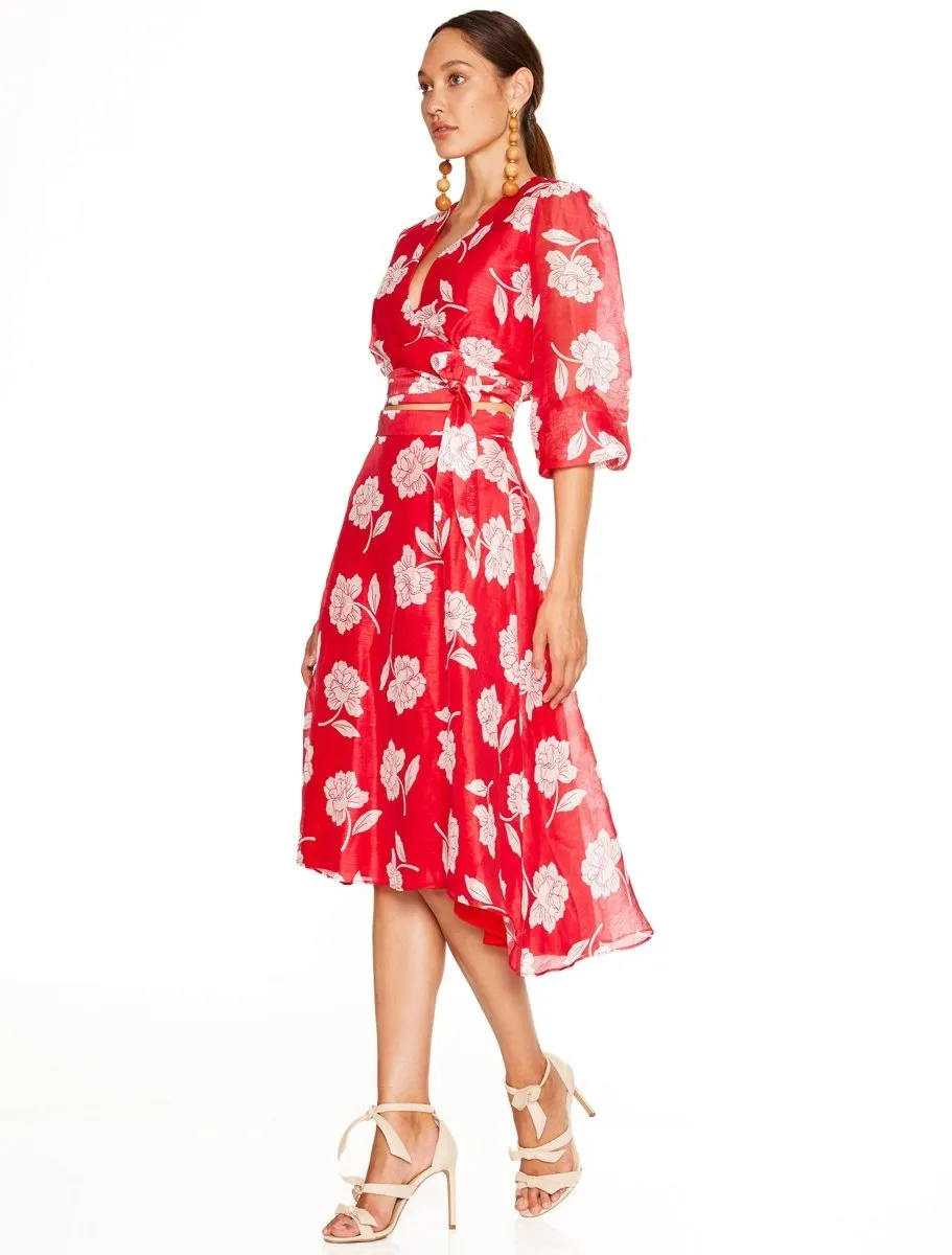 WILD POPPY MIDI SKIRT