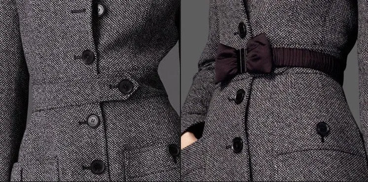 Women's Autumn/Winter Slim Coat With Decorative Belt