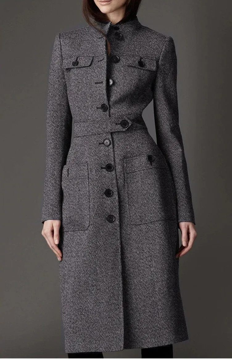 Women's Autumn/Winter Slim Coat With Decorative Belt