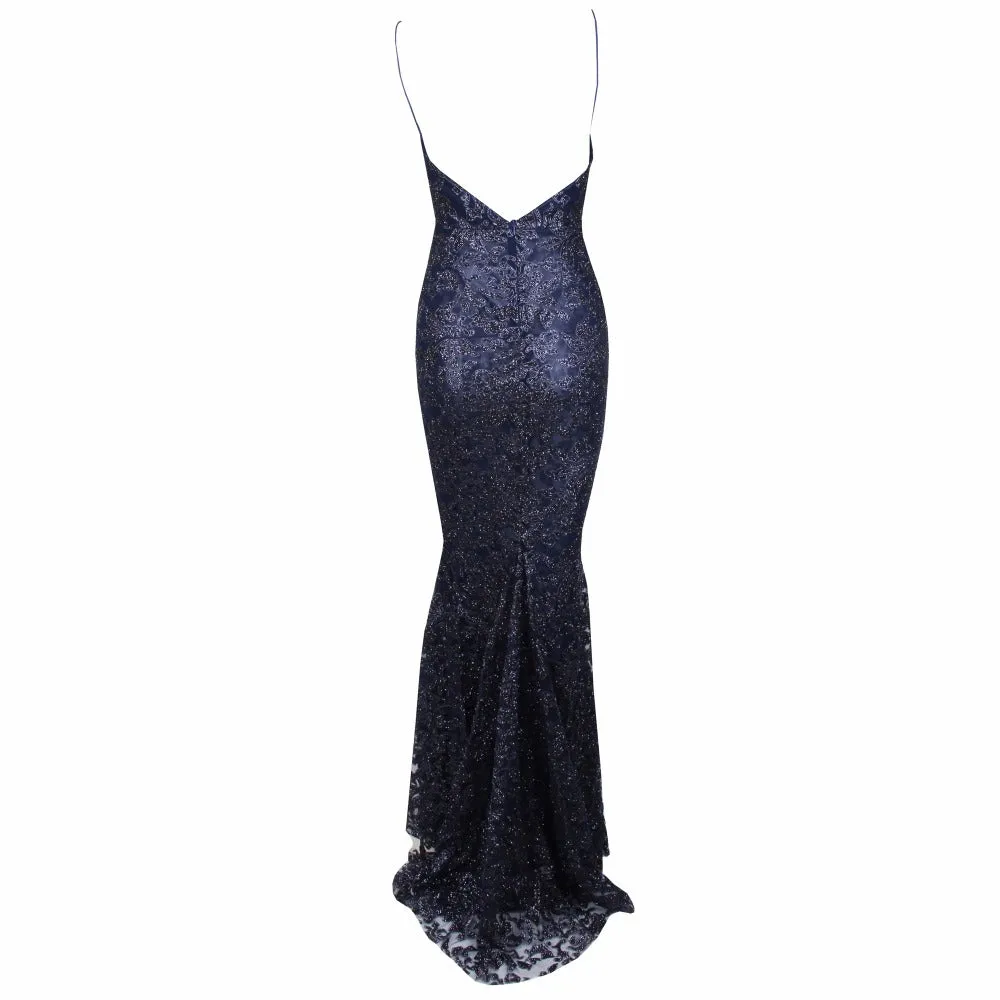 Women's Deep V-Neck Long Dress With Open Back