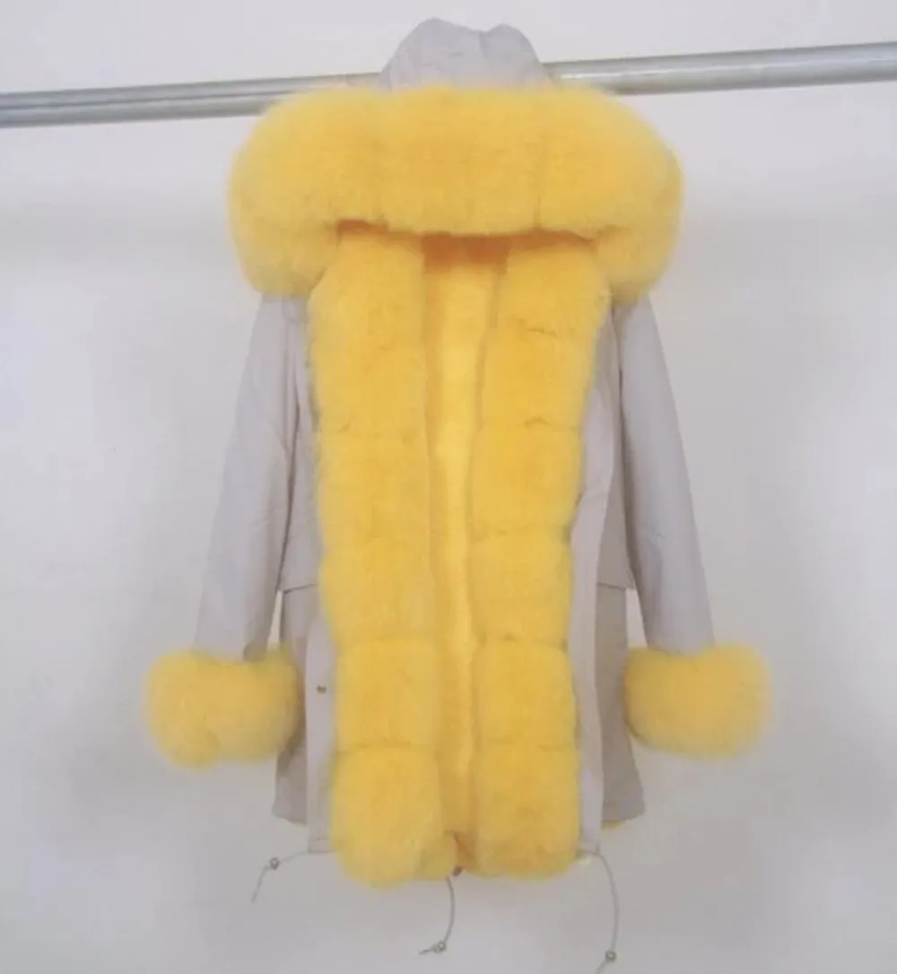 Women's Winter Casual Thick Acrylic Long Parka With Fox Fur