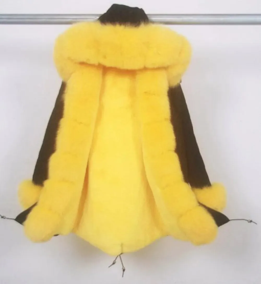 Women's Winter Casual Thick Acrylic Long Parka With Fox Fur