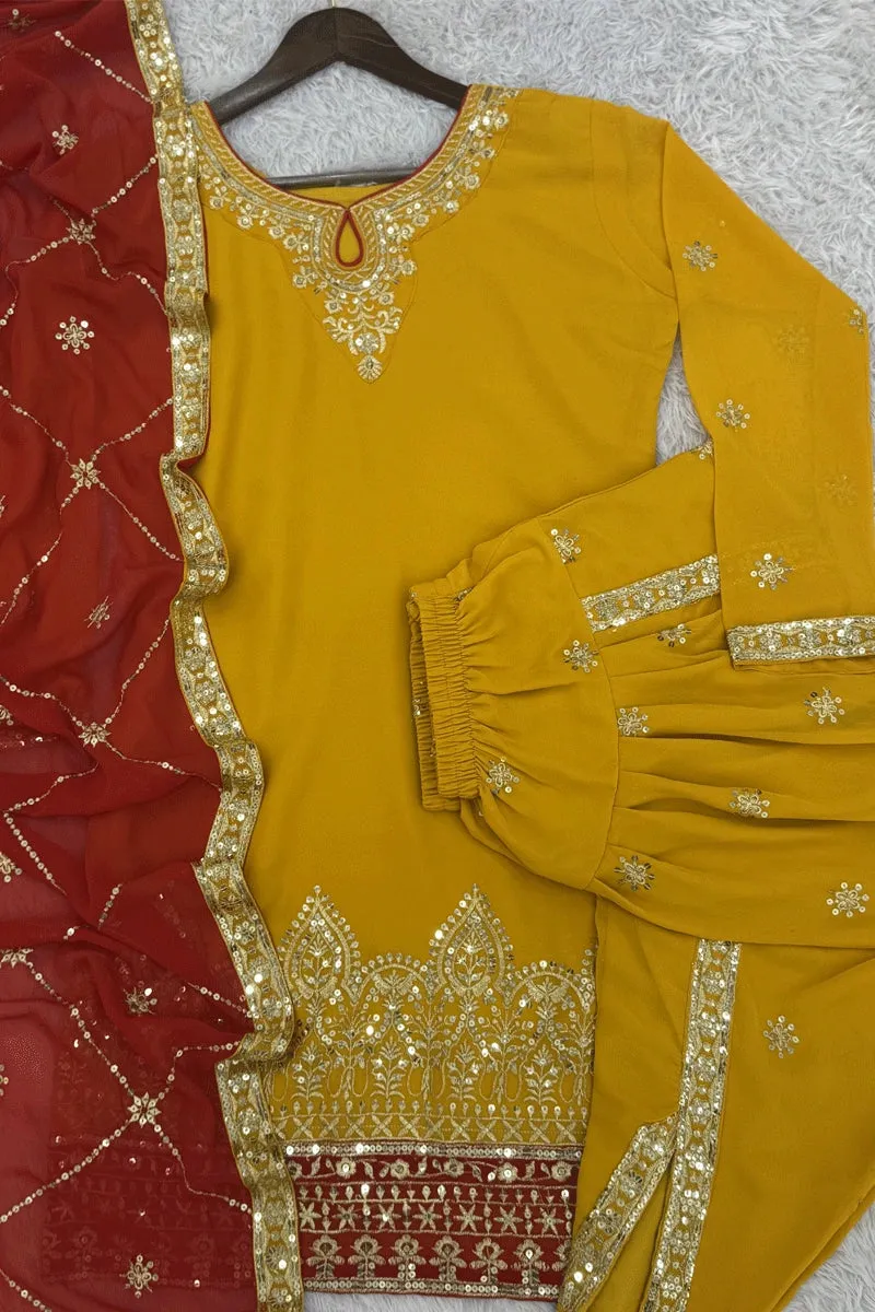 Yellow Color Dhoti Kurti For Haldi Function