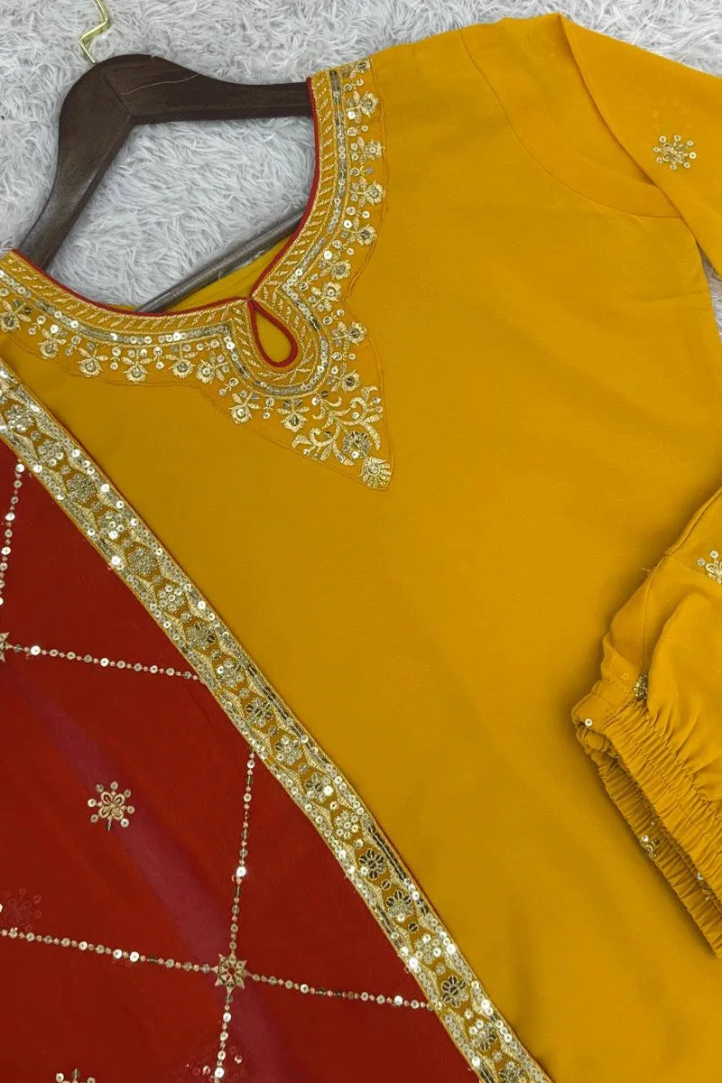 Yellow Color Dhoti Kurti For Haldi Function